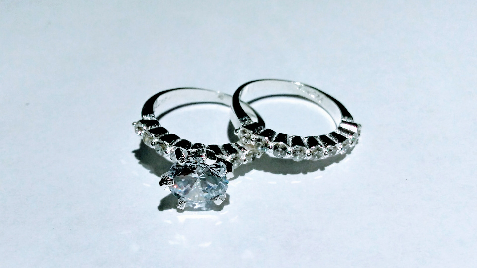 Imagen de Anillo de compromiso y alianza juego de plata 925 num 5 numero 1