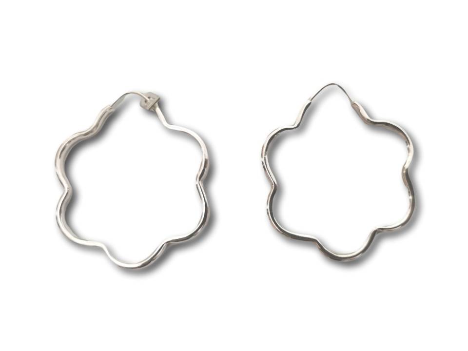 Imagen de Arracadas De Plata .925 Estrella Ovalada 3.2 cms numero 0