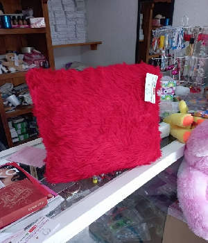 Imagen de Cojin de peluche color rojo 40 x 40 cms numero 0