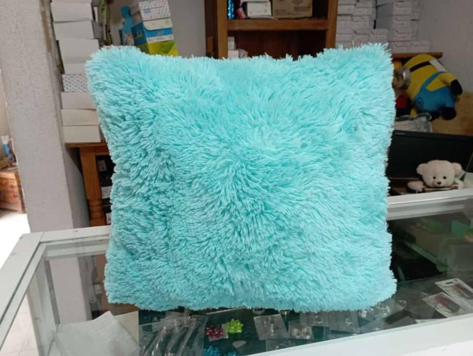 Imagen de Cojin de peluche color turquesa 40 x 40 cms numero 0