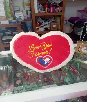 Imagen de Corazon de peluche de color rojo 30 cms love you forever numero 0