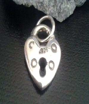 Imagen de Corazón de plata .925 candado numero 0