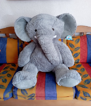 Imagen de Elefante de peluche gigante 105 cms suave numero 0