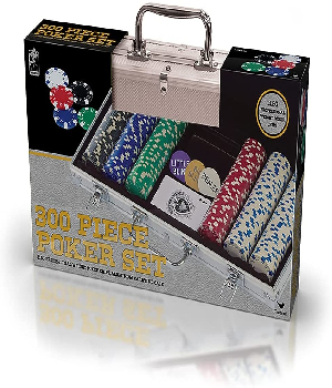 Imagen de Maletin con 300 fichas de poker y baraja set completo numero 0