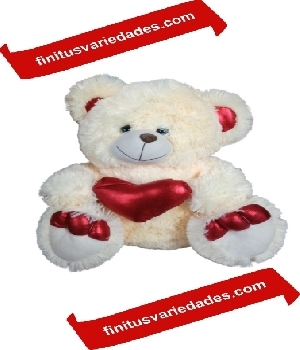 Imagen de Osito de peluche beige claro para el 14 de febrero con corazon de 42 c numero 0