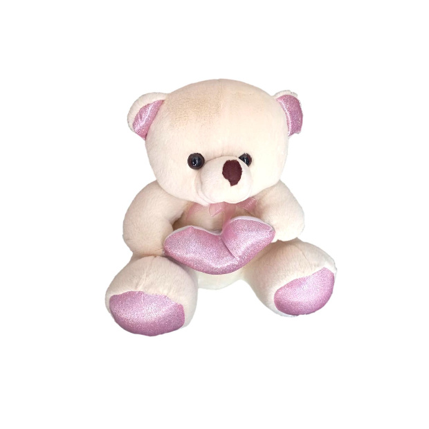 Imagen de Oso de peluche claro con corazón de 30 cm numero 0