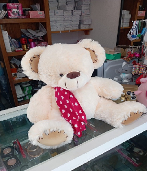 Imagen de Oso de peluche con bufanda de 40 cms sentado doble gordura numero 0