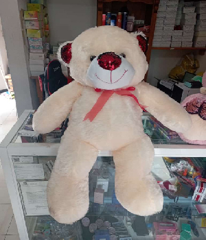 Imagen de Oso de peluche gigante beige nariz lentejuelas 90 cm numero 0