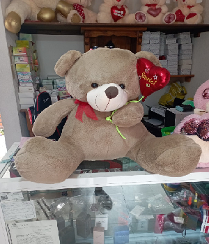 Imagen de Oso de peluche gigante con globo de 70 cm sentado color terra numero 0