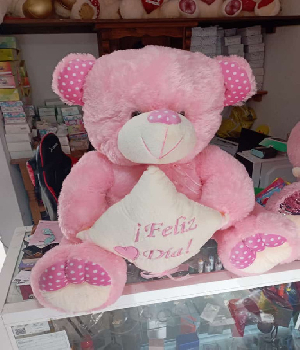 Imagen de Oso de peluche gigante rosa 75 cm sentado gordo numero 0