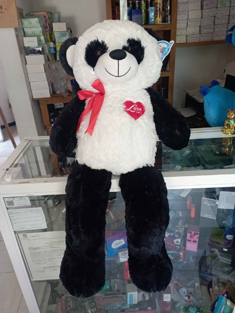Imagen de Oso panda de peluche 90 cm con bordado numero 1