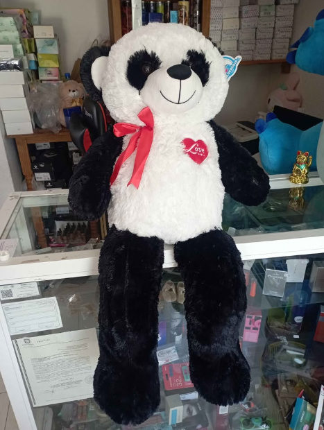 Imagen de Oso panda de peluche 90 cm con bordado numero 2