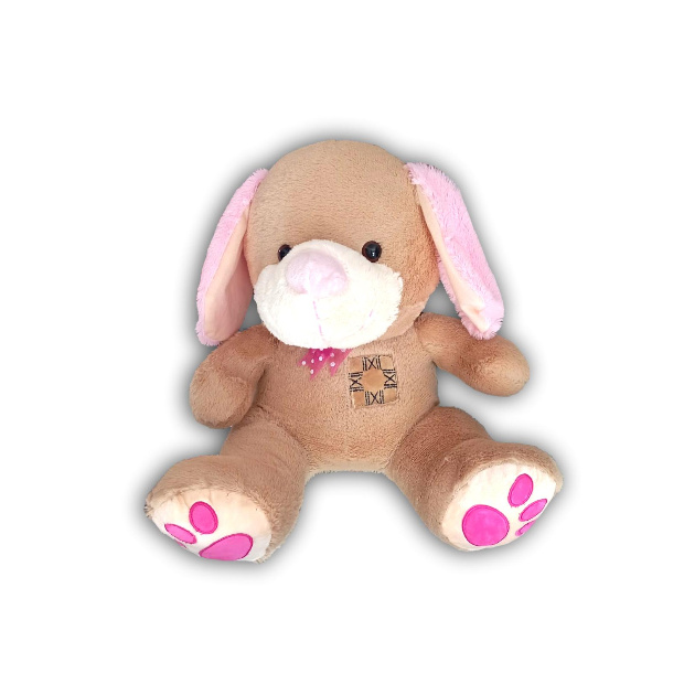 Imagen de Pero de peluche con detalles rosas de 50 cm numero 1