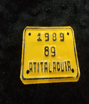 Imagen de Placa vieja de Bicileta Atitalaquia Hgo 1989 num 89 10 x 7 cm numero 0