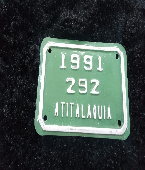 Imagen de Placa vieja de bicicleta Atitalaquia Hidalgo 1991 numero 0