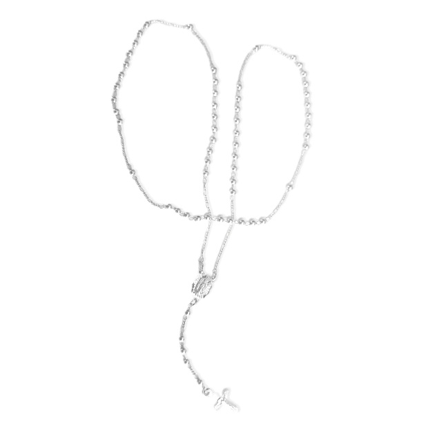 Imagen de Rosario de plata 925 cuentas de 3 mm virgen de guadalupe numero 0