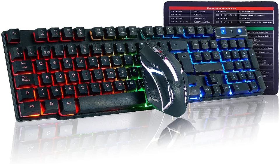 Imagen de Teclado y mouse gammer economicos retrouliminado USB numero 1